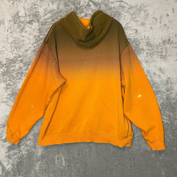 Nike Men Y2K Older Brother Just Do It Full Zip Fleece Hooded Orange Jacket XL - Picture 2 of 16